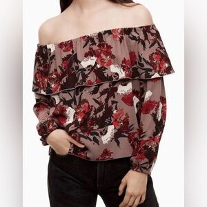 Aritzia Wilfred Floral Off The Shoulder Top / Romantic / Whimsey / Size: XS